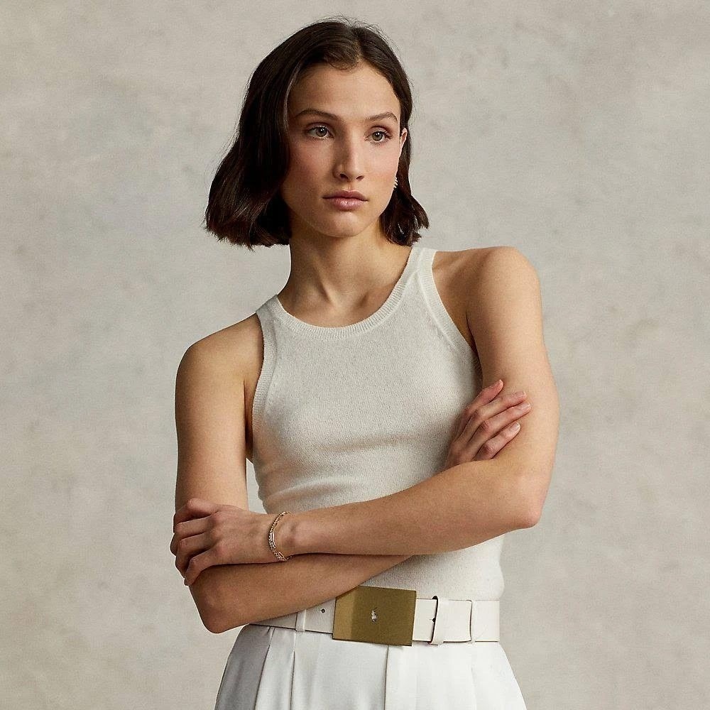 Polo Ralph Lauren Cashmere Tank Top Womens XS Cream Washable Cashmere Shell NWOT